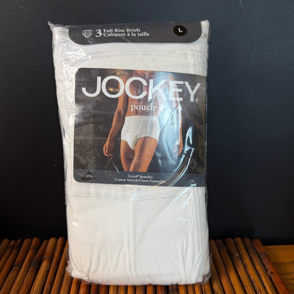 Vintage 1999 Jockey Pouch Mens 3 Pack Full Rise Briefs Large Tighty Whities 4395